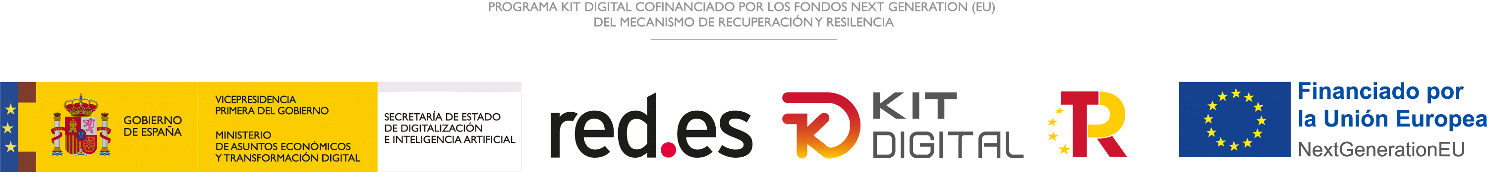 Logotipos del Gobierno de España, la Vicepresidencia, el Ministerio de Asuntos Económicos y Transformación Digital, Red.es y la bandera de la Unión Europea, representando el programa Kit Digital financiado por los fondos NextGenerationEU.Abogado confiado haciendo un gesto de aprobación, simbolizando el cumplimiento de las nuevas regulaciones de viaje utilizando un sistema automatizado todo en uno.